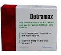 Detramax 60 comprimés veineux, même pour les hémorroïdes, 3 extraits : flavonoïdes (Diosmin 220 mg, Hespéridine 20 mg), feuilles de raisin 80 mg, noyaux de raisin 79 mg, pour les veines