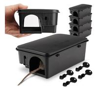 DETRAPS Station d’appâtage sécurisée pour Rats et Souris avec clé - Lot de 4 boîtes Robustes 23×13×7 cm - Intérieur/Extérieur - Maison, Garage, Jardin, entrepôt