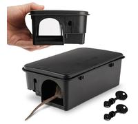 DETRAPS x2 Boîtes à Appât Rats et Souris avec Clé | 23×13×7 cm | Station d'Appâtage Rats et Souris | Lot de 2 Boîtes Sécurisées avec ouble Entrée | Intérieur/Extérieur
