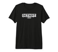 Detroit 313 Code régional Urban Grunge Streetwear T-Shirt Haut de Gamme