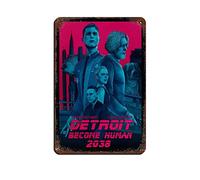 Detroit Become Human Game Plaque en métal vintage pour pub, club, café, bar, décoration murale rétro 20 x 30 cm