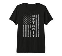 Detroit, Michigan, Drapeau américain T-Shirt Haut de Gamme