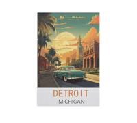 Detroit Michigan - Puzzle classique de 1 000 pièces pour adultes, puzzle difficile et difficile pour adultes et adolescents (75 x 50 cm)-FO32