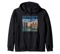 Detroit Michigan Retro City Vintage Femme Fille 313 Moteur Sweat à Capuche