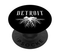 Détroit Michigan Skyline Graphic - from The Ground Up Design PopSockets PopGrip Adhésif
