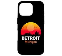 Detroit Michigan State USA Vintage Sunset Retro City Skyline Coque pour iPhone 16 Pro