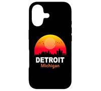 Detroit Michigan State USA Vintage Sunset Retro City Skyline Coque pour iPhone 17