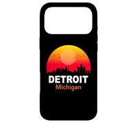 Detroit Michigan State USA Vintage Sunset Retro City Skyline Coque pour iPhone 17 Pro Max