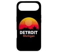 Detroit Michigan State USA Vintage Sunset Retro City Skyline Coque pour iPhone Air