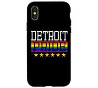 Detroit Pride Michigan Drapeau Arc-en-Ciel Gay Lesbienne Queer LGBT Coque pour iPhone X/XS