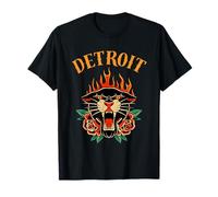 Detroit Retro Panther Graphic - Vintage Tattoo Style Design T-Shirt