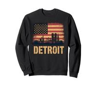 Detroit T-Shirt Michigan Drapeau Américain USA 313 Rétro Sweatshirt