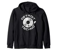Detroit Techno Disque Vinyle DJ Retro House Music Michigan Sweat à Capuche