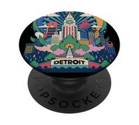 Detroit Vintage 70s Groovy Retro Style PopSockets PopGrip Adhésif