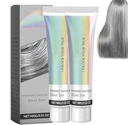 Detroitrain Hair Color Silver Dye, Detroit Hair Hair Dye,2-in-1 Natural Essence Extract Silver Hair Dye,Long-Lasting Natural Hair Dye,for All Hair Types (2 pcs, 100 g (Pack of 1))