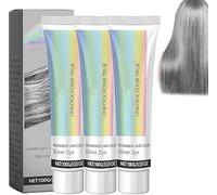 Detroitrain Hair Color Silver Dye, Detroit Hair Hair Dye,2-in-1 Natural Essence Extract Silver Hair Dye,Long-Lasting Natural Hair Dye,for All Hair Types (3 pcs, 100 g (Pack of 1))