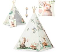 Nukido Tente Tipi Pour Enfants Tente De Jeu Cabane Enfant Intérieur Et Extérieur Beige