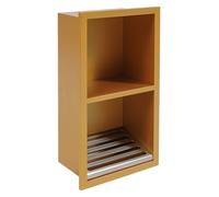 Dettchan Armoire murale encastrée à 2 étages en acier inoxydable - Pour cuisine, salon, salle de bain, vestiaire, café, salon - 18 x 10 x 34 cm