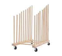Dettchan Étagère de rangement d'art avec roulettes couleur bois - Support de rangement sur toile - Étagère d'exposition avec roulettes - Pour ateliers, galeries, expositions d'art, musées d'art
