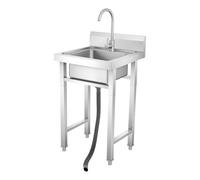 Dettchan Évier de cuisine industriel autonome - Évier de cuisine - Évier de restauration - En acier inoxydable - Pour maisons, cuisines, restaurants, hôtels, camping