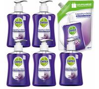 DETTOL Gel Savon Lavande Antibactérien 5 x 250ml + Gratuise Savon Lavande 500 ml