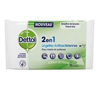 Dettol Lingette Anti Bactérienne 2 En 1 15uts