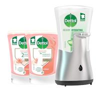 No-Touch - Kit Distributeur Savon Mains Sans Contact et 2 Recharges Eau de Rose & Beurre de Karité 250ml