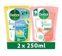 Dettol Pack No Touch Recharges Savon Liquide - Eau De Rose & Beurre De Karité + Citron - 2x250ml