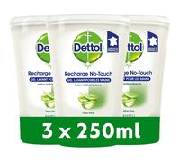 Dettol Pack No Touch Recharges Savon Liquide - Parfum Aloe Vera - Action Antibactérienne - 3x250ml