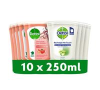 Dettol Recharge No-Touch Savon Liquide Mains - Action Nettoyante Aloe Vera Et Pamplemousse - 10 Recharges 250ml