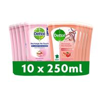 Dettol Recharge No-Touch Savon Liquide Mains - Action Nettoyante Karité Et Pamplemousse - 10 Recharges 250ml