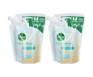 Dettol Sensitive Gel Lavant Antibactérien Recharge Savon Liquide 2x500 ml