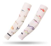 DETUCK Manchons de tatouage - Manchons chauffants - Protection solaire UV - Manchons de bras - Refroidissement UPF 50+ - Manchons de compression (une paire), Der erste Fischer, L