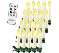 Deuba® 20x Bougie LED de Noel blanc chaud sans câble décoration lumineuse aspect bougie de cire fonctionnement à pile