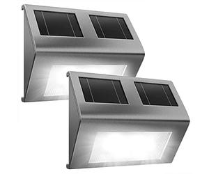 Deuba® 2x Applique solaire LED applique murale extérieur éclairage terrasse jardin capteur crépusculaire 8h autonomie