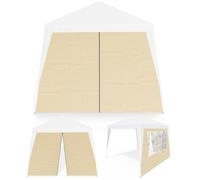 CASARIA® 2X Parois latérales tonnelle de Jardin 3x3m imperméable fenêtre Fermeture éclair Panneau latéral Mur côté pavillon Pop-Up Beige