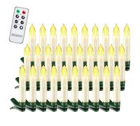 DEUBA® 30x Bougie LED de Noel blanc chaud sans câble décoration lumineuse aspect bougie de cire fonctionnement à pile