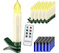 Deuba® 30x Bougie LED de Noel blanc chaud sans câble décoration lumineuse aspect bougie de cire piles incluses minuterie