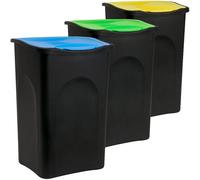Deuba® 3x Poubelle tri sélectif 50L