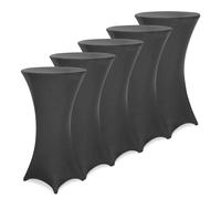 DEUBA 5x Housses de table de bar bistrot ronde anthracite Ø60-65 cm nappe mange debout protection table de cocktail