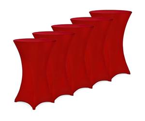 Deuba® 5X Housses de Table de Bar bistrot Ronde Bordeau-Rouge Ø60-65 cm Nappe Mange Debout Protection Table de Cocktail