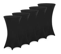 Deuba® 5X Housses Table de Bar bistrot Ronde Noir Ø70-75 cm Nappe Mange Debout Protection Table Cocktail Tissu Stretch