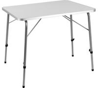 Deuba | Table de camping • 80x54cm • réglable en hauteur • Aluminium - Blanc | Table de jardin, terrasse