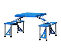 Deuba Alu Table de Camping Table Valise Pliante avec chaises Poignée de Trport Parasol Set de Meubles de Camping Banc pour TABOURET