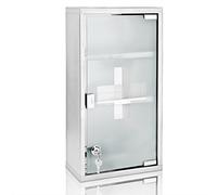 DEUBA® Armoire Salle De Bain en Acier Inoxydable - Boite Pharmacie Avec 3 Étagères et Fermeture rmoire Pharmacie Murale 48,5 x 25 x 12 cm - Rangement Médicaments Sécurisé