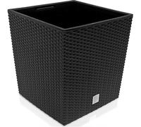 Deuba Bac à Fleurs Anthracite 35 L Aspect polyrotin Pot de Fleurs avec poignée jardinière intérieur extérieur jardinière Cache-Pot