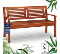 Deuba Banc de jardin Bologna 2 places L 120 x P 60 x H 90 cm,bois d'eucalyptus, supporte jusqu'à 320 kg, naturel