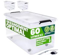 Deuba Boîte de Rangement 2X 60 L