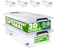 Deuba Boîte de Rangement 4X 30 L