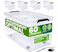 Deuba Boîte de Rangement 4X 60 L